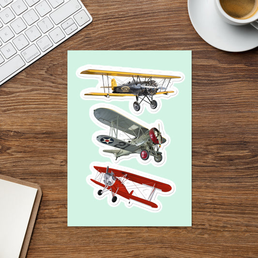 Aircraft - Vintage Biplane 2 Sticker sheet