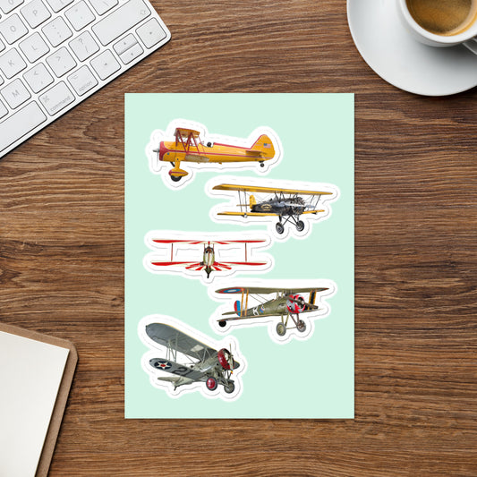 Aircraft - Vintage Biplane 3 Sticker sheet