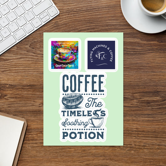 Coffee Timeless Soothing Potion Sticker sheet